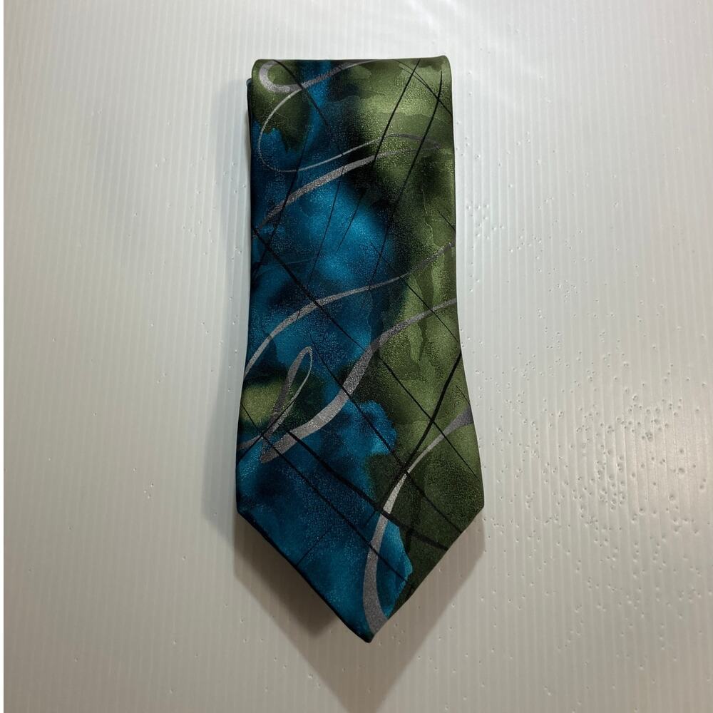 J. Garcia Silk Paris in the Rain Collection 55 Wide Long Necktie 62”